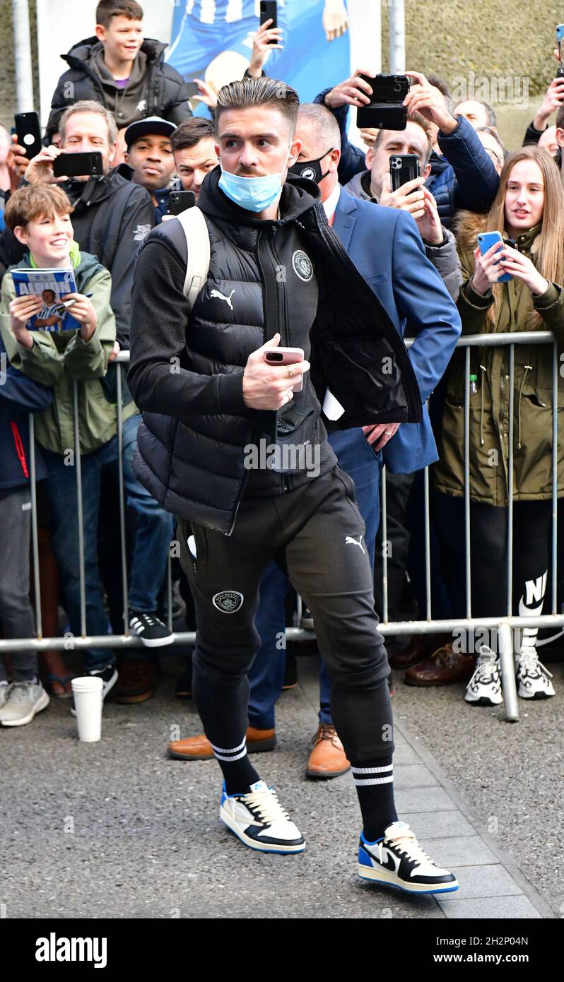 Brighton, UK. 23rd Oct, 2021. Jack Grealish of Manchester City arrives  before the Premier League match between Brighton & Hove Albion and  Manchester City at The Amex on October 23rd 2021 in