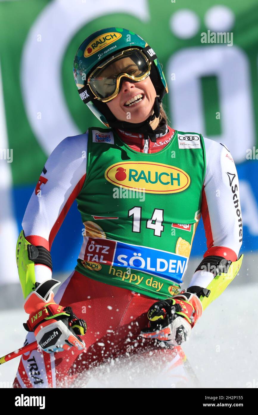 Solden, Austria. 23rd Oct, 2021. Alpine Ski World Cup 2021-2022: 1st Women Giant Slalom opening race as part of the Alpine Ski World Cup in Solden on October 23, 2021; Katharina Liensberger (AUT) (Photo by Pierre Teyssot/ESPA-Images) Credit: European Sports Photo Agency/Alamy Live News Stock Photo