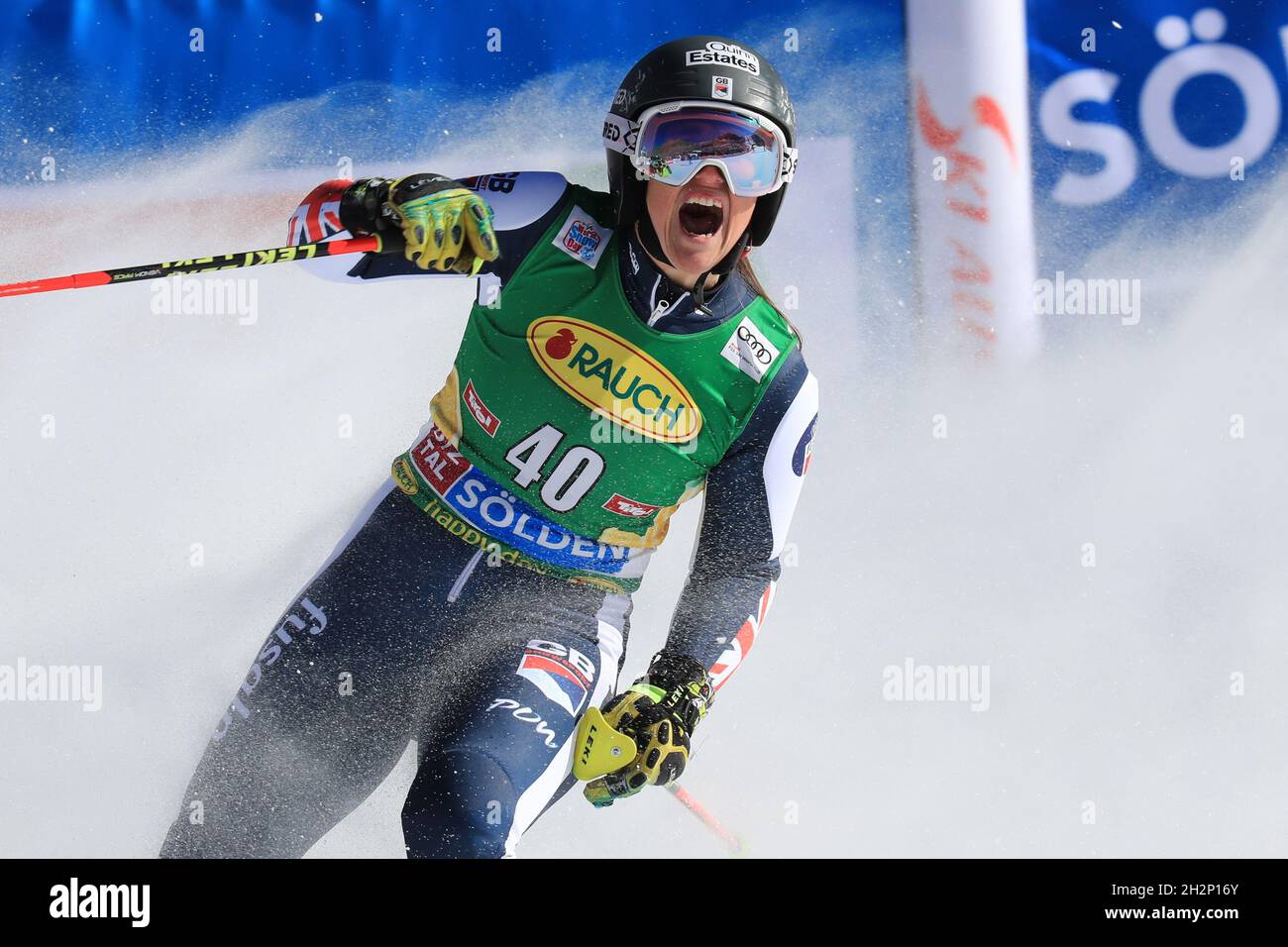 Solden, Austria. 23rd Oct, 2021. Alpine Ski World Cup 2021-2022: 1st Women Giant Slalom opening race as part of the Alpine Ski World Cup in Solden on October 23, 2021; Alex Tilley (GBR) (Photo by Pierre Teyssot/ESPA-Images) Credit: European Sports Photo Agency/Alamy Live News Stock Photo