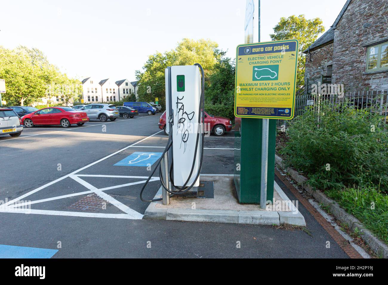 Electric car charge point Morrisons supermarket Totnes Devon
