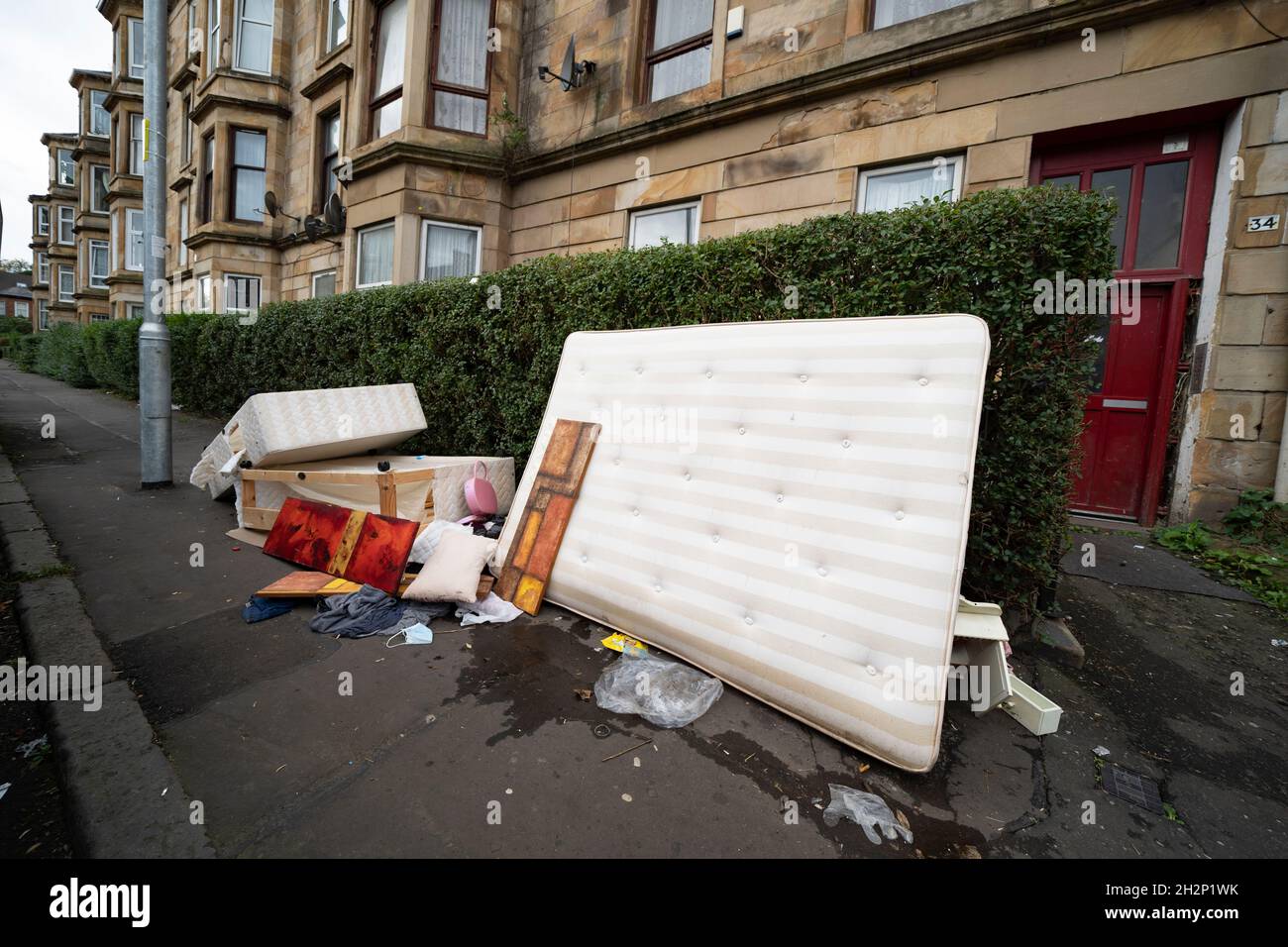 Glasgow, Scotland, UK. 23rd October 2021. Domestic waste is seen