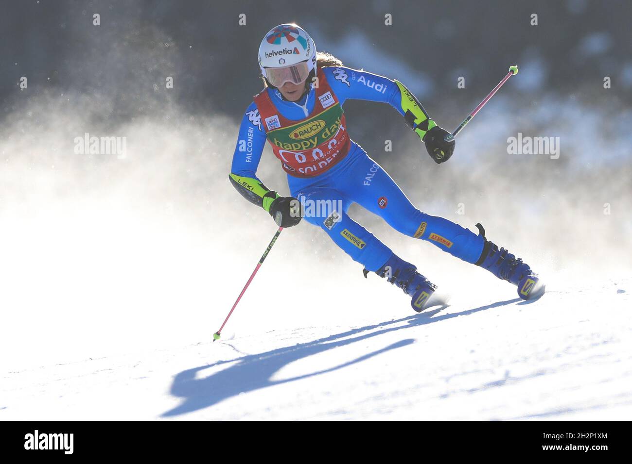 Solden, Austria. 23rd Oct, 2021. Alpine Ski World Cup 2021-2022: 1st Women Giant Slalom opening race as part of the Alpine Ski World Cup in Solden on October 23, 2021; Marta Bassino (ITA) (Photo by Pierre Teyssot/ESPA-Images) Credit: European Sports Photo Agency/Alamy Live News Stock Photo