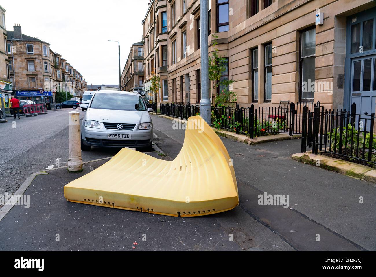 Glasgow, Scotland, UK. 23rd October 2021. Domestic waste is seen discarded in the streets of Govanhill in Glasgow with one week to the start of the UN Climate Change Conference COP26 in the city. City refuse collectors have said they will strike during the conference leading to fears that the city streets will be full of rubbish while in the world’s spotlight.  Iain Masterton/Alamy Live News. Stock Photo