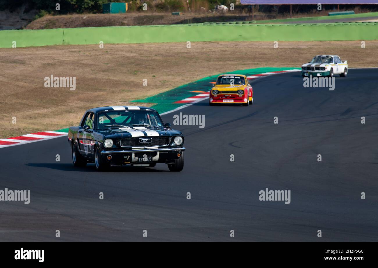 Historic Car Racing Italy, september 11 2021. Vallelunga classic. 70s vintage historic car ...