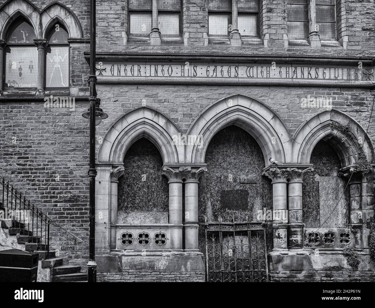 An old and abandoned church or chapel. The building is in disrepair ...