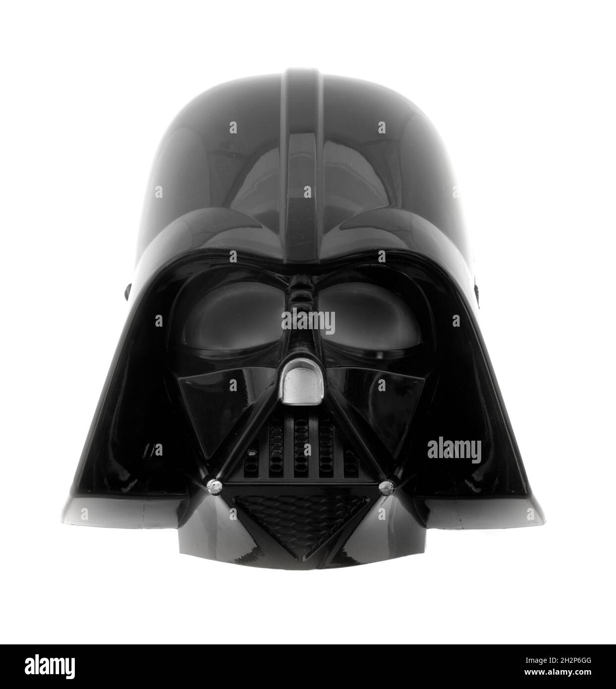 Star Wars' Darth Vader Mask Isolated Against White Background Stock Photo