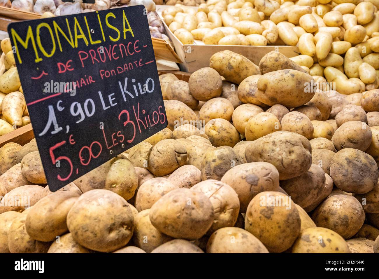 Mona Lisa is not only the name of a world-famous painting, but also of France's old potato varieties. Stock Photo