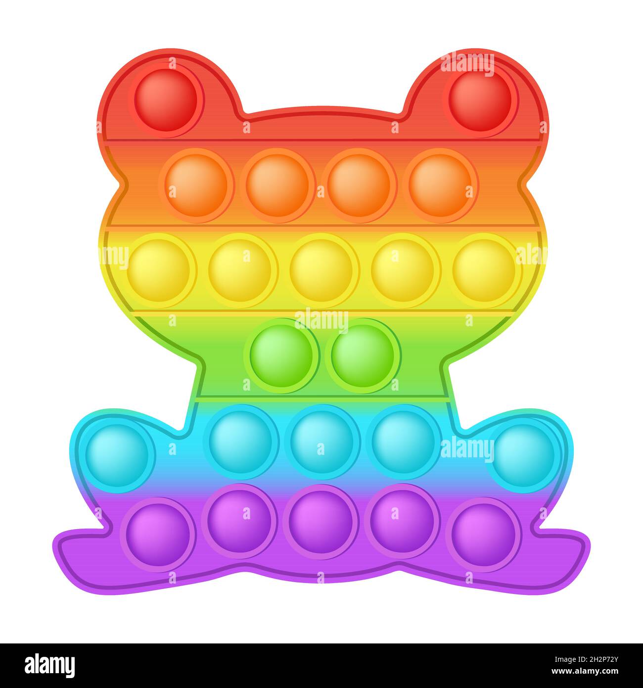 Popit figure frog as a fashionable silicon toy for fidgets. Addictive anti stress  toy in bright rainbow colors. Bubble anxiety developing pop it toys Stock  Vector Image & Art - Alamy