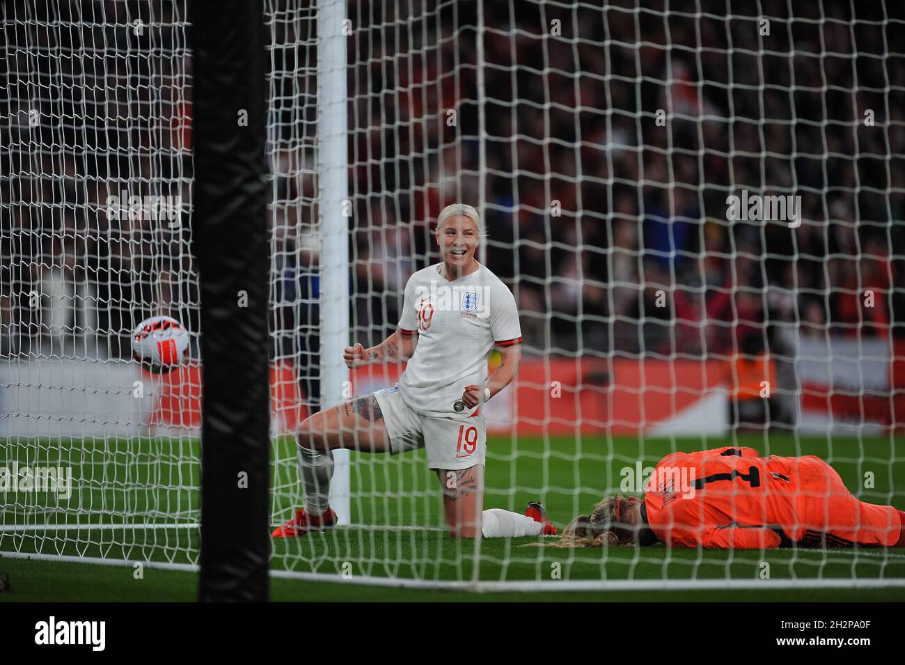 beth england scores goal 2       During the Women's World Cup Qualifier game between England & Northern Ireland at Wembley  Stadium in London, England  Karl W Newton /Sports Press Phot Stock Photo