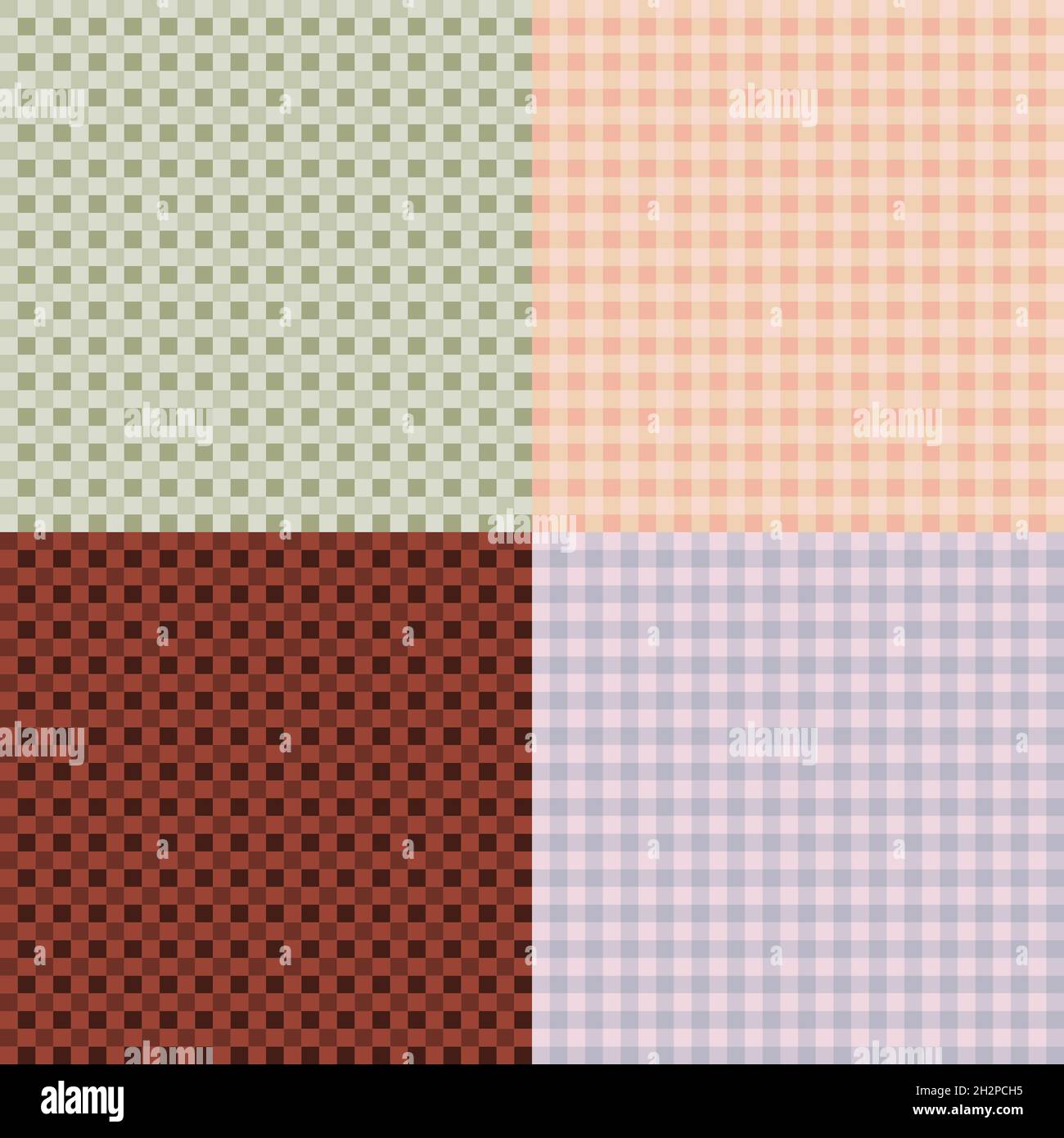 Vector pattern. Seamless pattern. burgundy, green, purple, yellow, checkered table cloth, Stock Vector