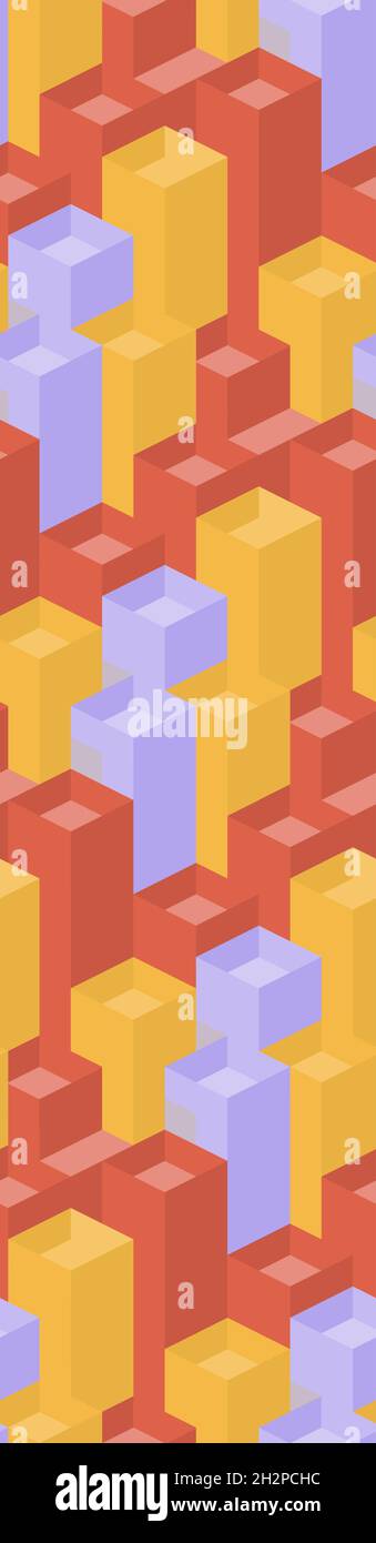 Vector seamless pattern. Modern Flat Isometry Background. Stock Vector