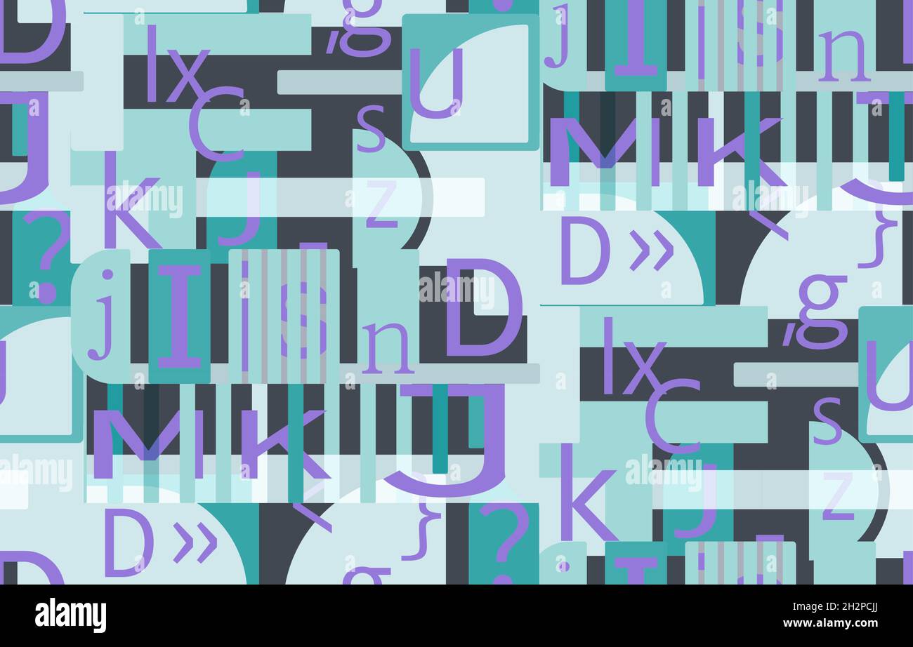 Vector seamless pattern, with lettering. Stock Vector