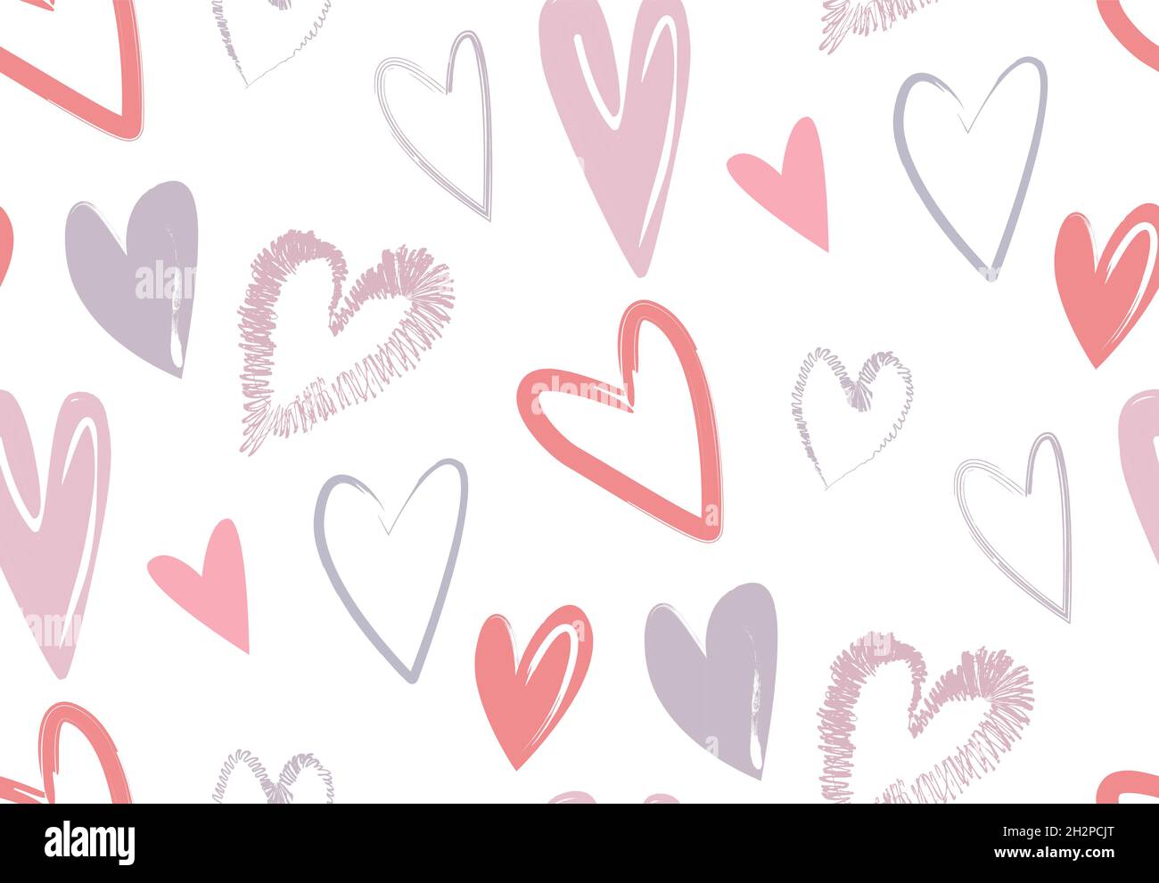 Pattern with tender hearts. Vector image Stock Vector