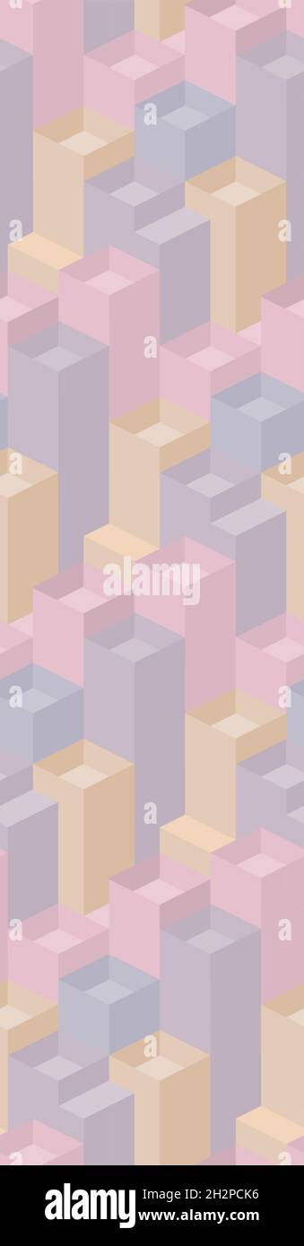 Vector seamless pattern. Modern Flat Isometry Background. Stock Vector