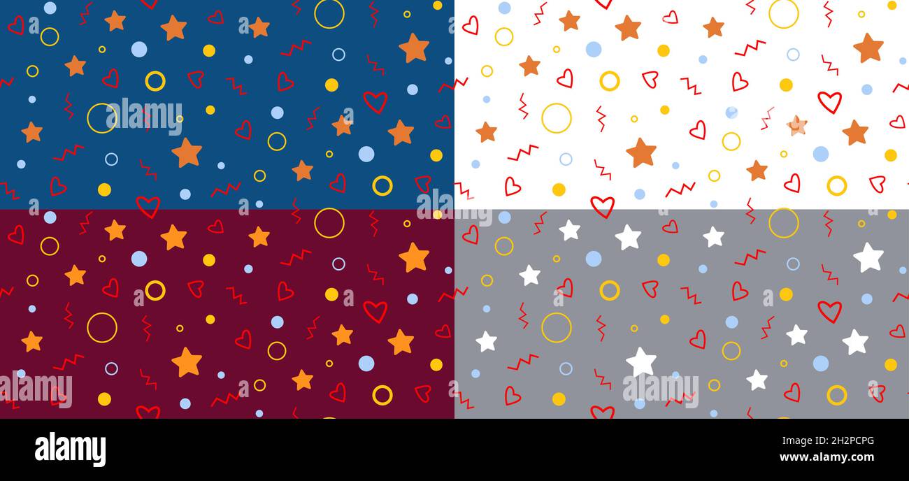 Seamless patterns in yellow colors with geometric elements. Pattern hipster style. Pattern suitable for posters, postcards, Stock Vector