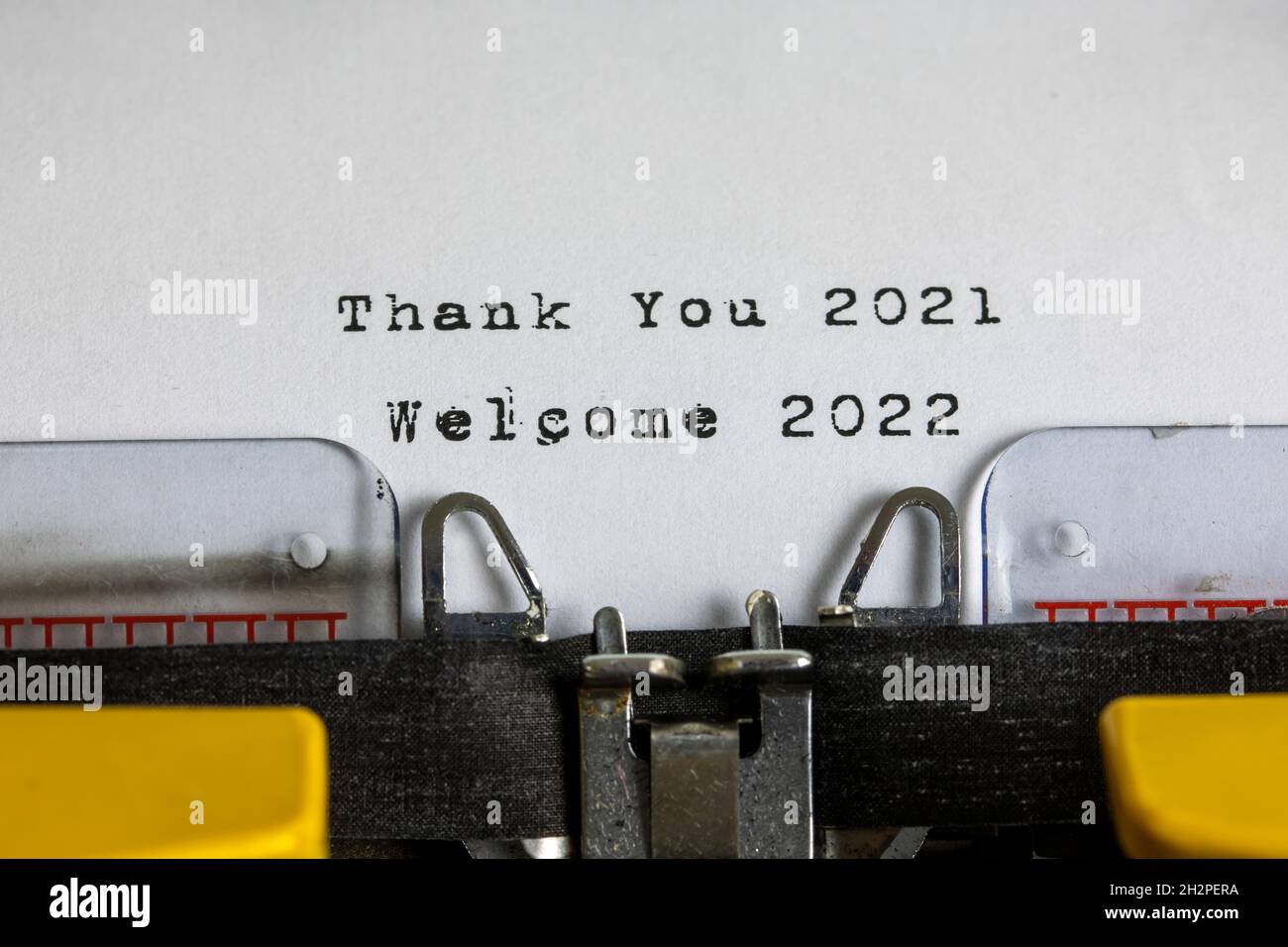 Thank You 2021 , Welcome 2022 , New Year and Christmas Concept Stock Photo