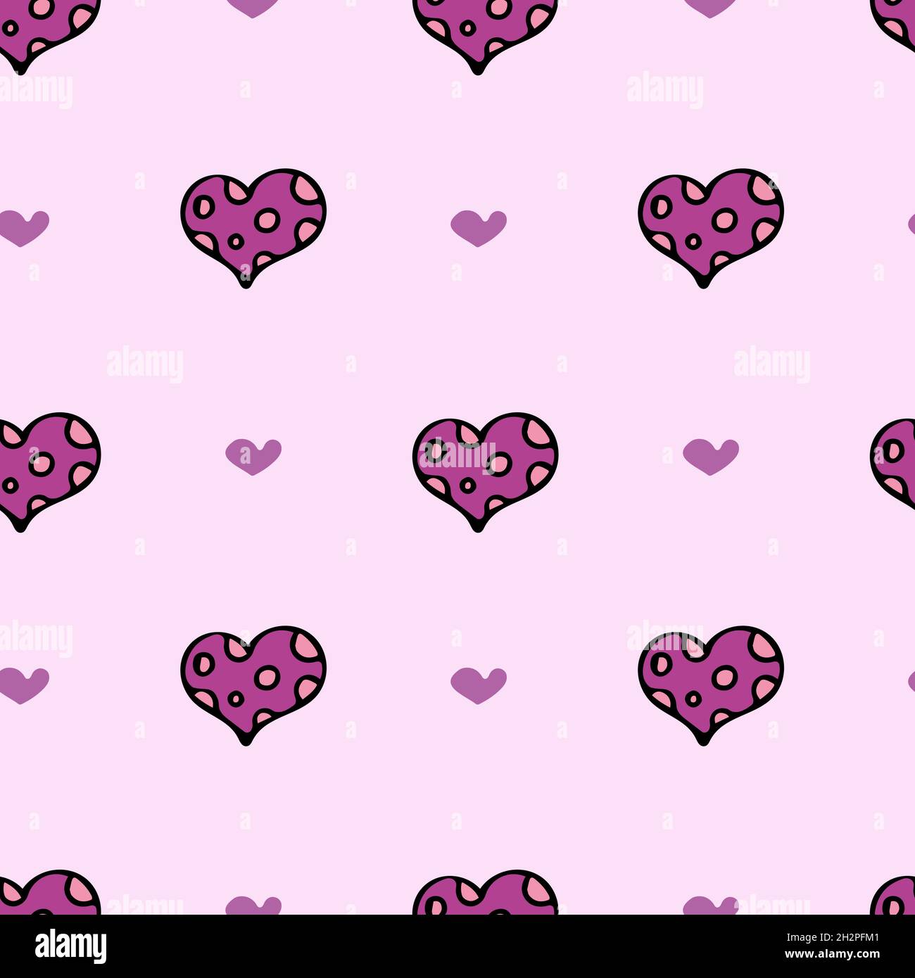 Pink background with hearts. Pattern for wrapping paper Stock Vector