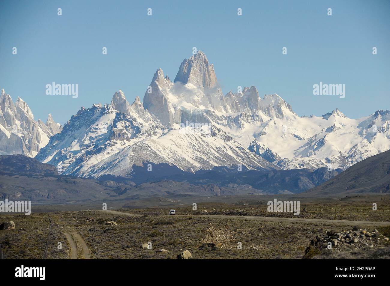 Mount Fitz Roy, or cerro chalten, in the ice field of patagonia Stock Photo