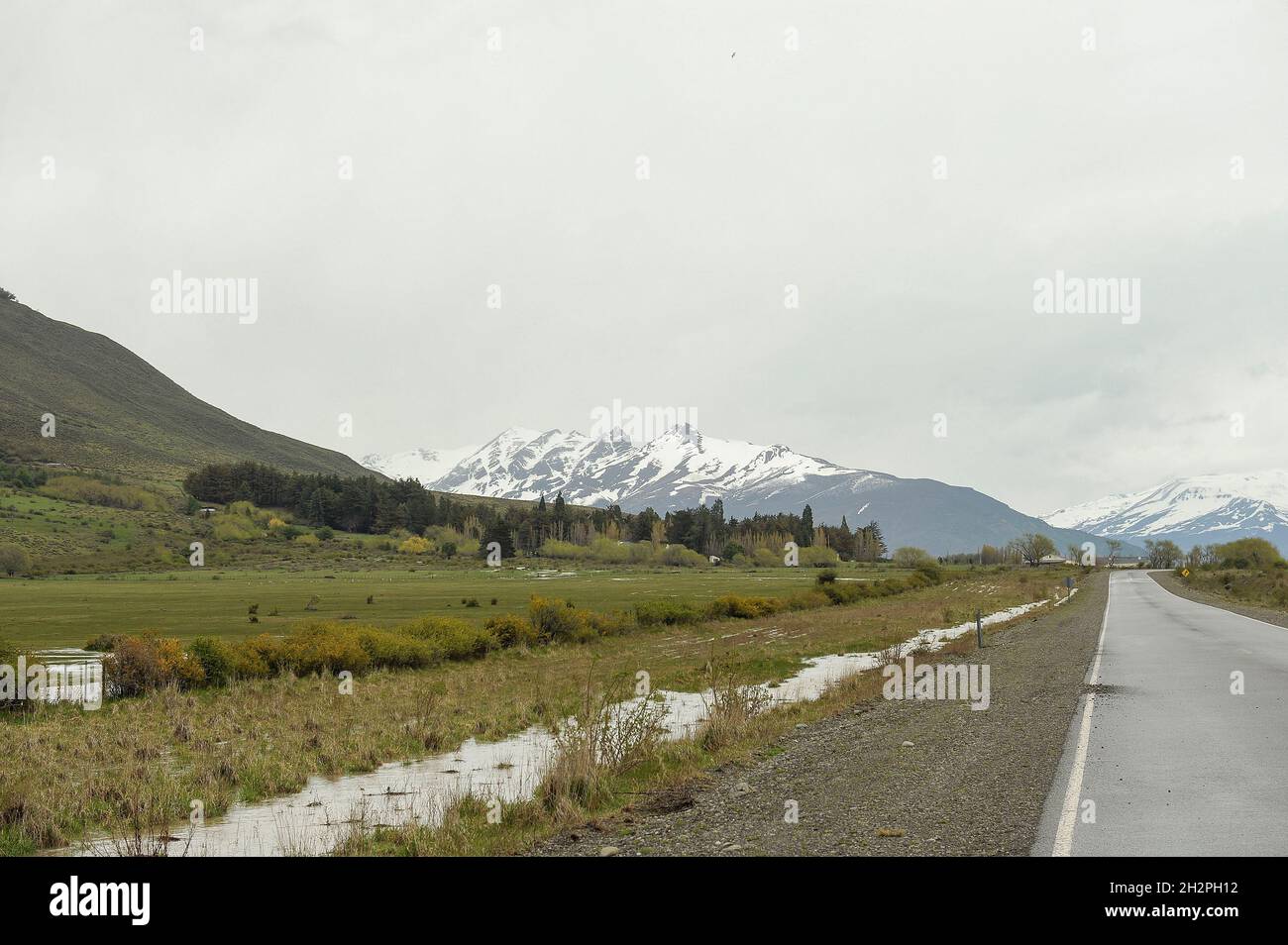Road through the Patagonian steppe Stock Photo