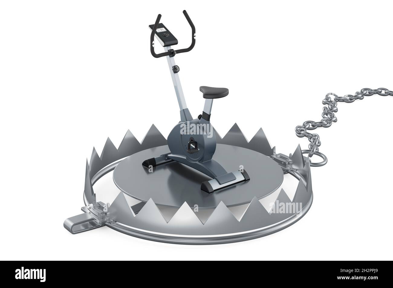Bear Trap with exercise bike, 3D rendering isolated on white background ...