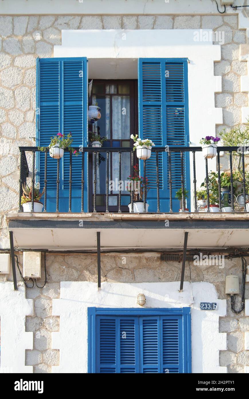 Europa, Spanien, Balearen, Mallorca, Palma, Ciudad Jardi, typische Hausfassade Stock Photo