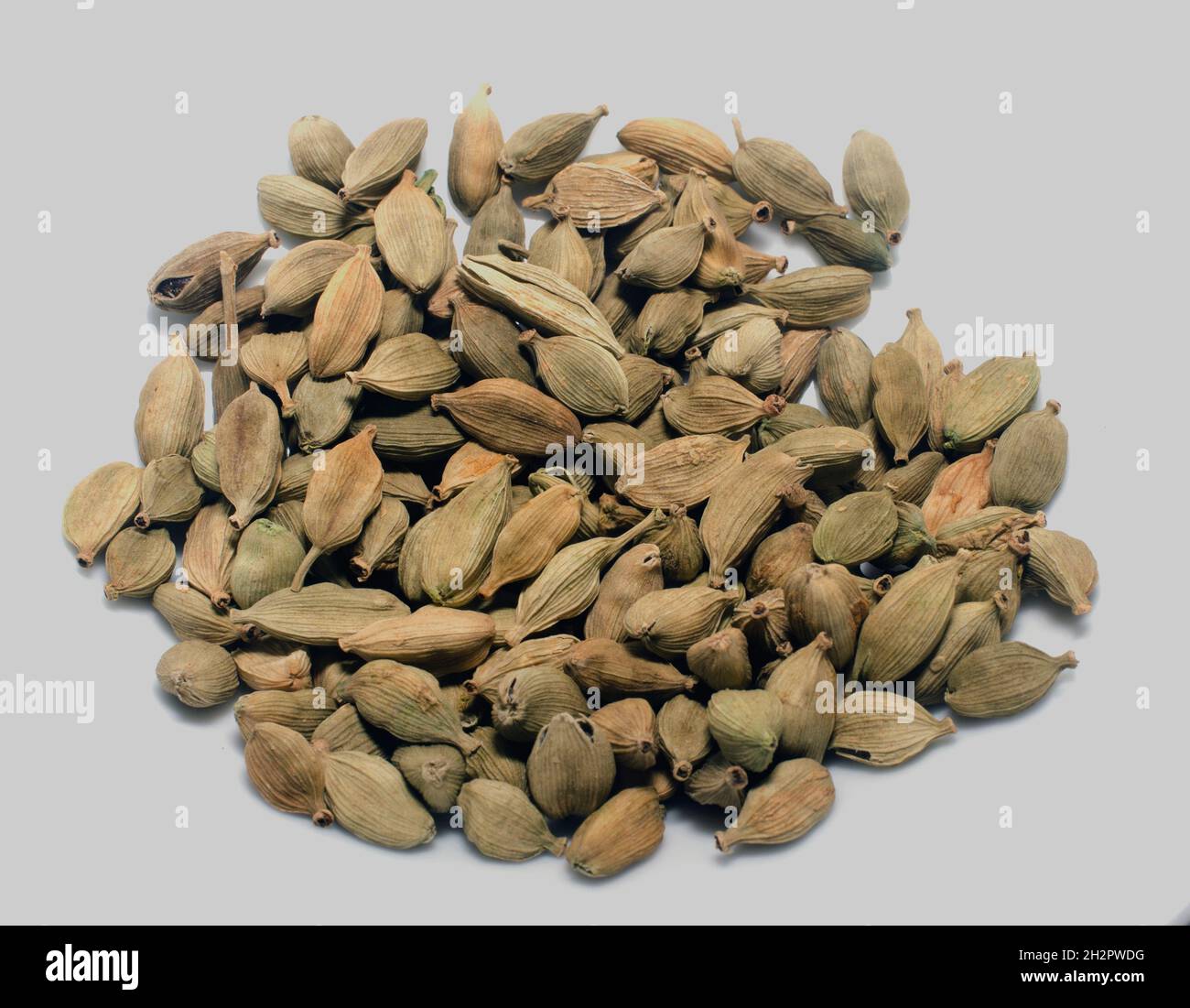 Best of Ceylon Cardamom isolated background Stock Photo