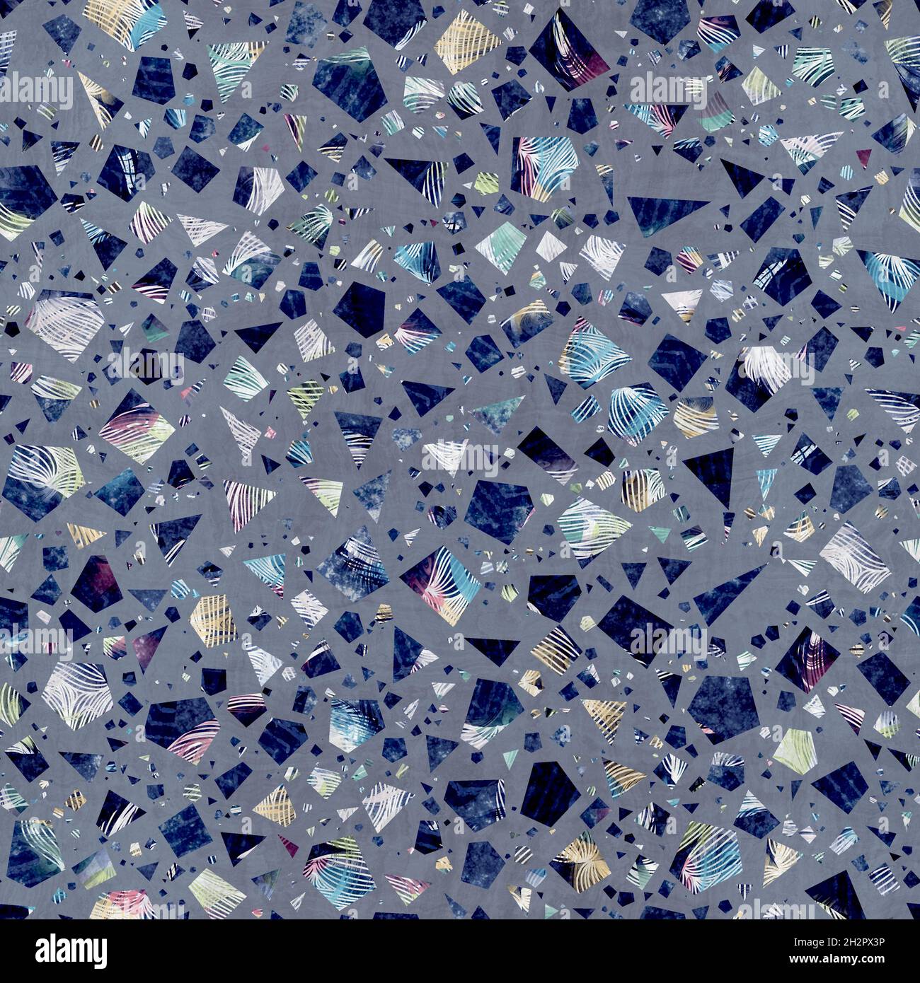 Seamless modern abstract random terrazzo pattern swatch Stock Photo - Alamy
