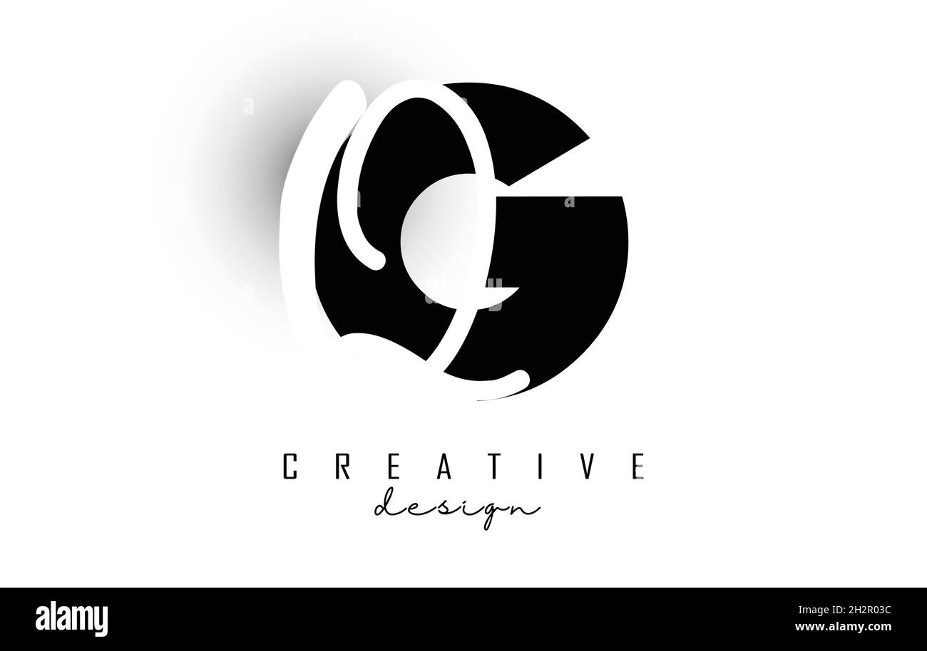 Letters GQ logo with a minimalist design. Letters G and Q with ...