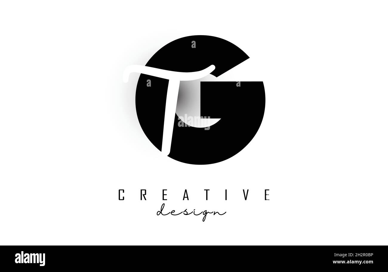 Letters GT logo with a minimalist design. Letters G and T with ...