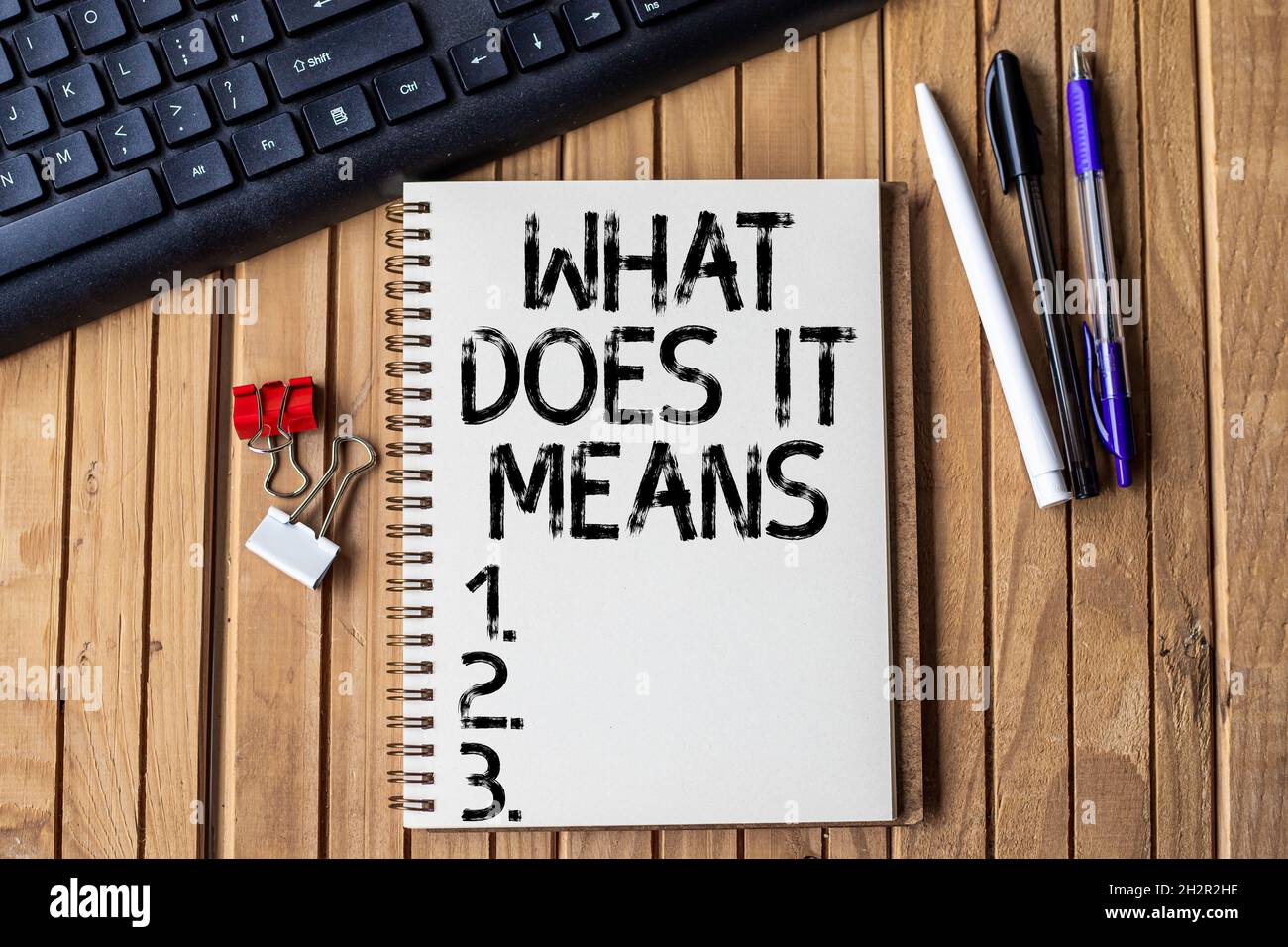 Text showing inspiration What Does It Means Question. Conceptual photo