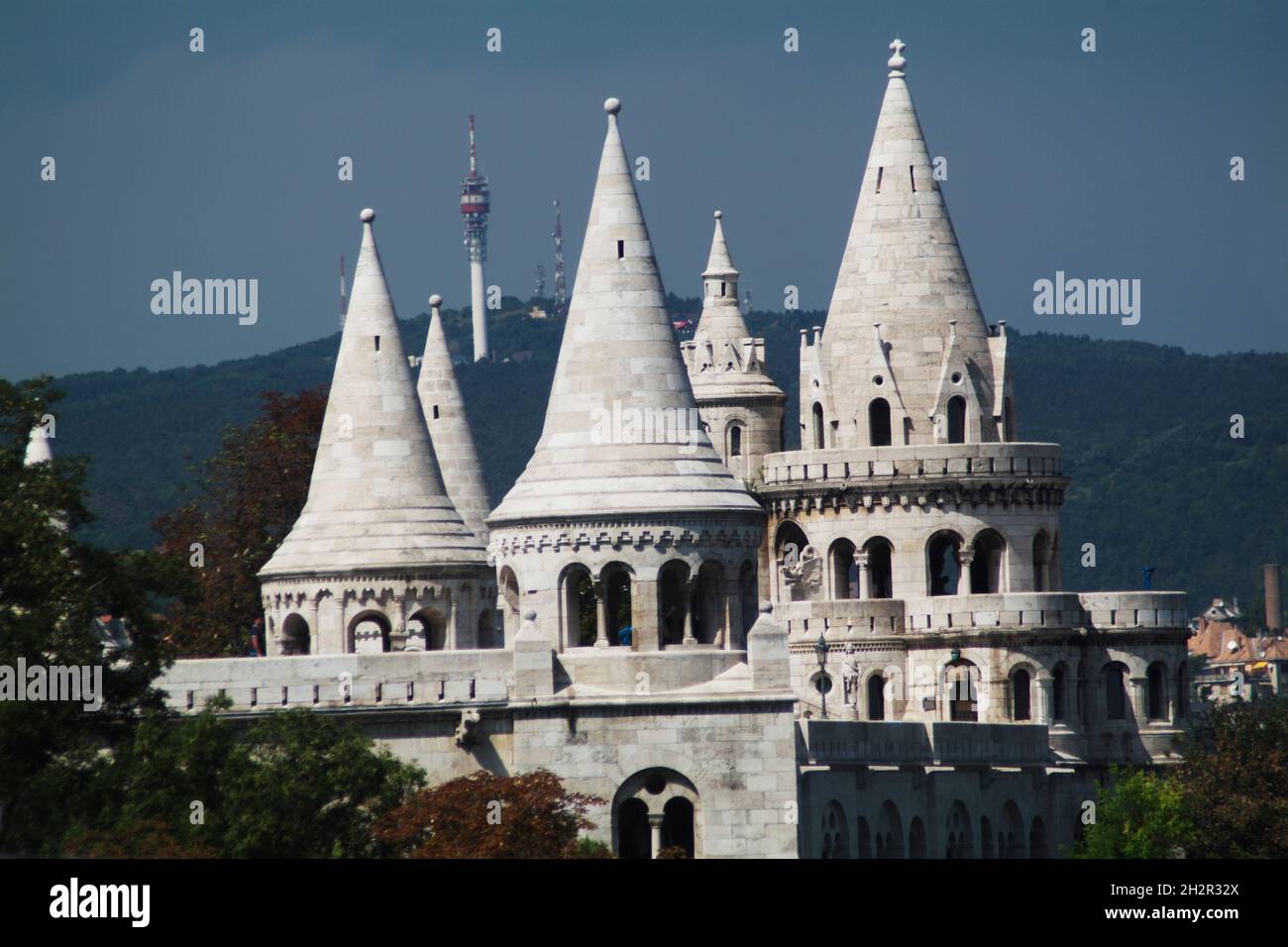 Ungarn, Budapest, Fischerbastei, erbaut 1895-1905 von Frigyes Schlueck im Neo-romanischen und neo-gotischen Stil - sieben Türme symbolisieren die sieb Stock Photo