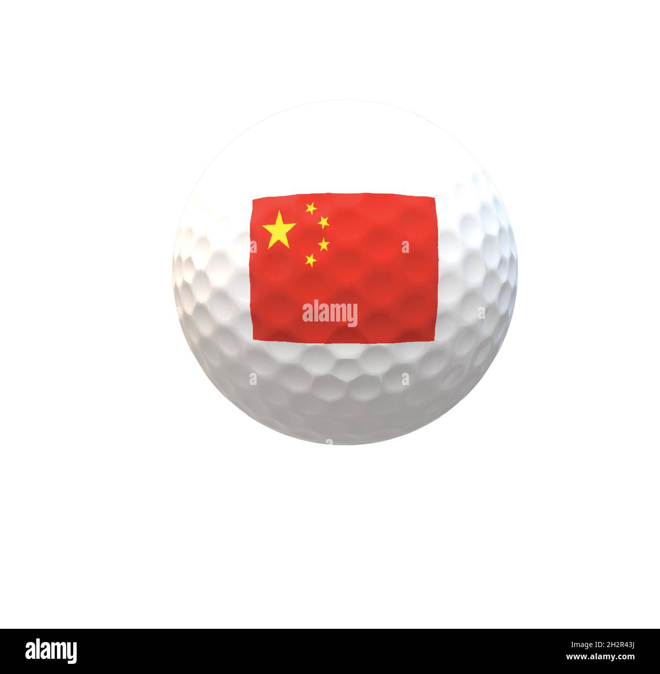 Golf Ball with China Flag Stock Vector
