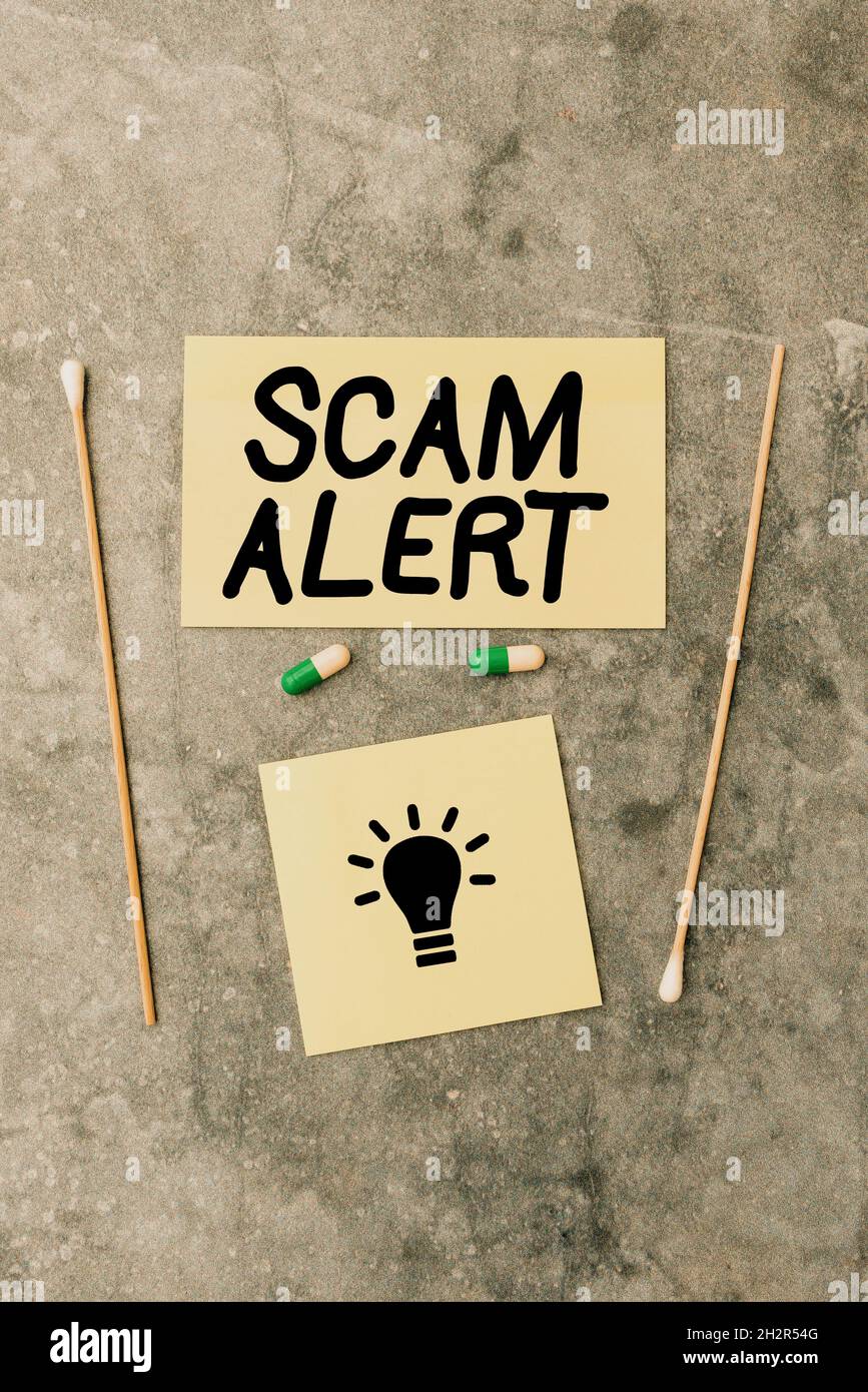Scam Writing Handwriting text Scam Alert. Internet Concept unsolicited email that ...