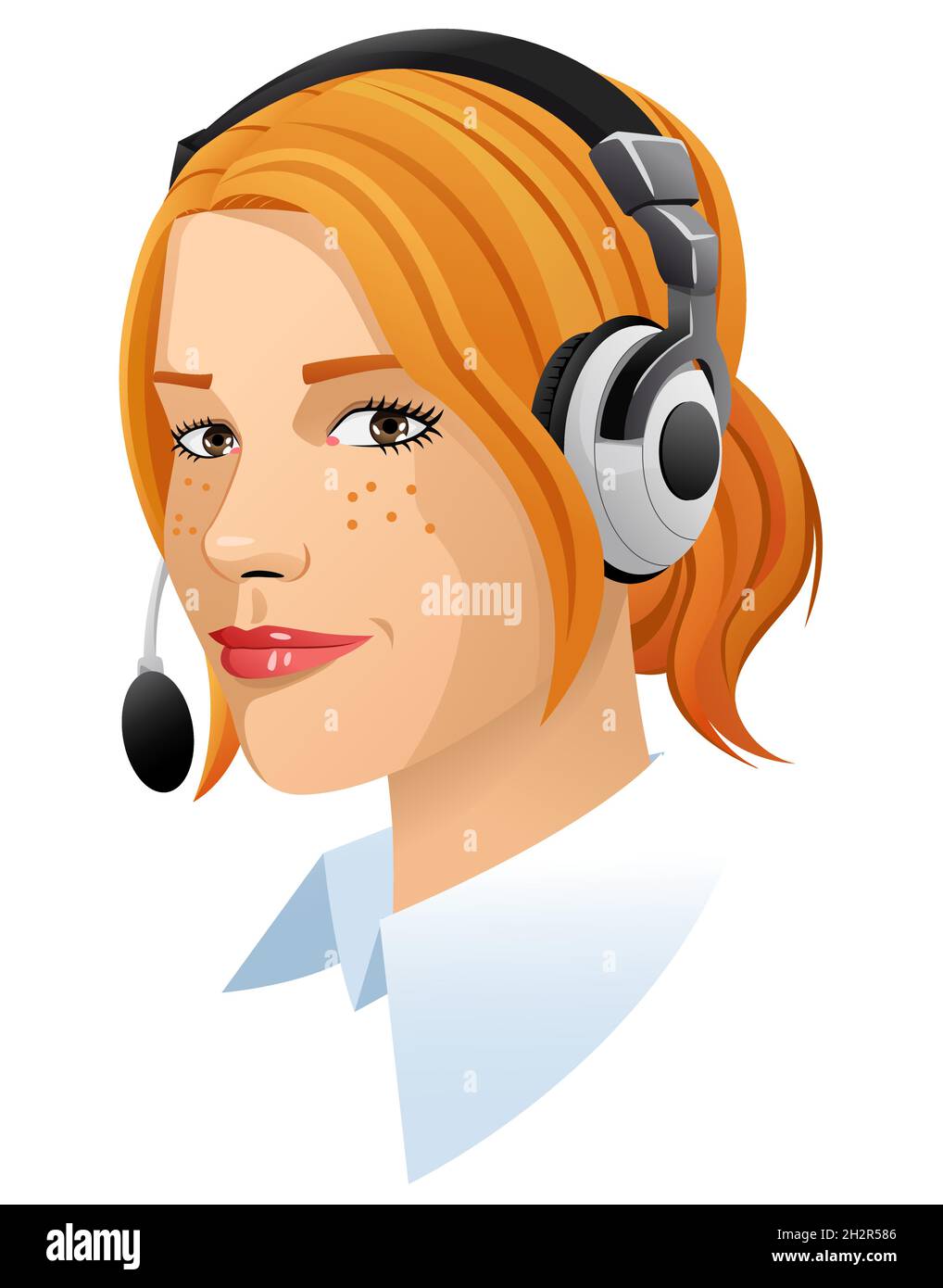 happy red hair customer service woman Stock Vector Image & Art Alamy