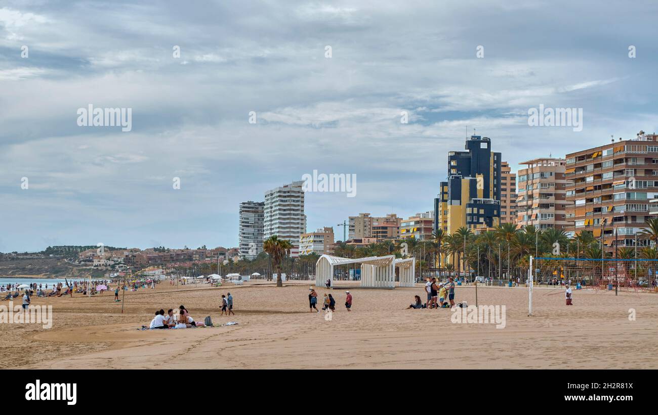 San Juan Beach located in the Spanish city of Alicante, Valencian Community, Spain, Europe Stock Photo
