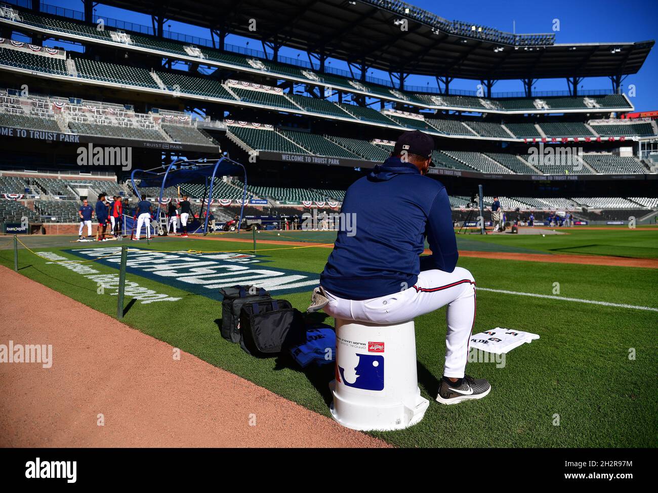 Atlanta, United States. 23rd Oct, 2021. The Atlanta Braves take batting