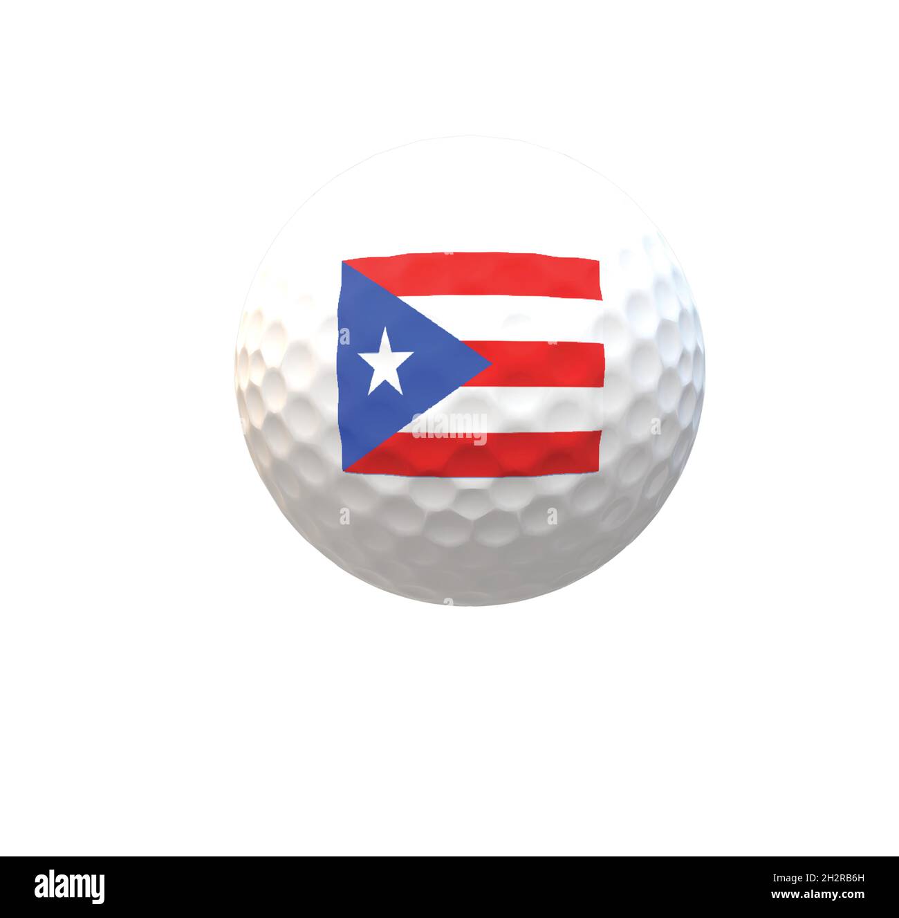 Golf Ball with Puerto Rico Flag Stock Vector