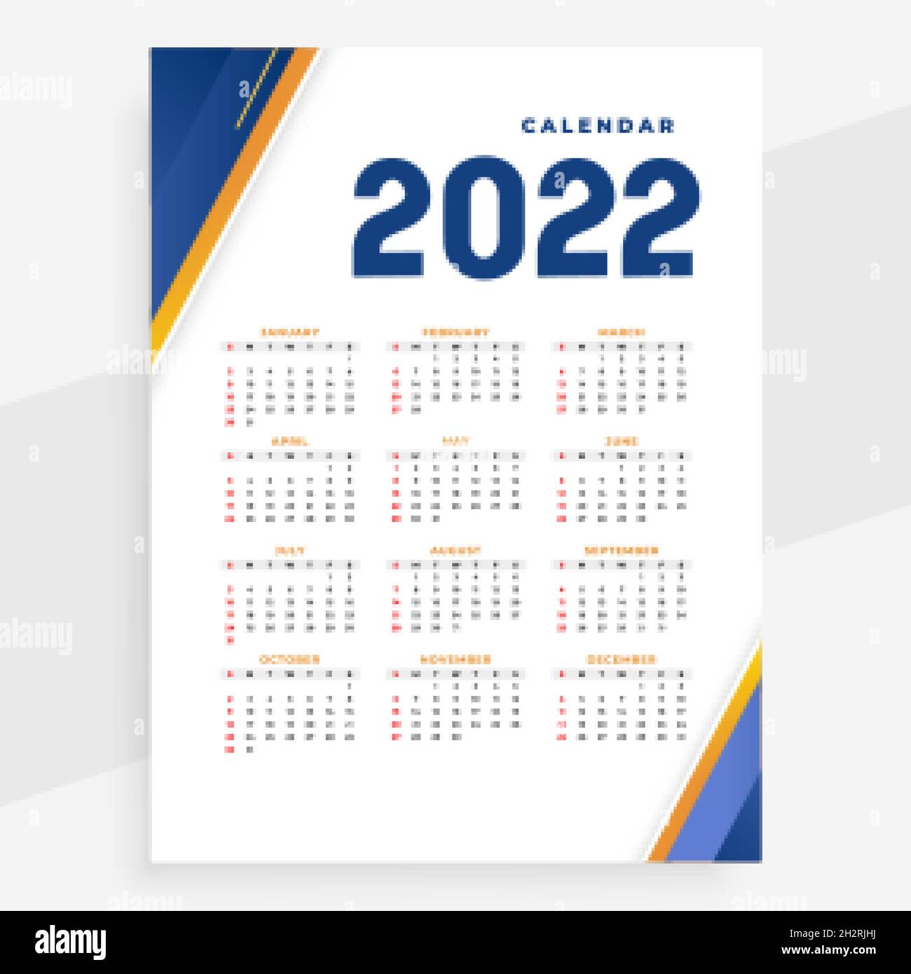 New Year Calendar 2022 2022 Business Style Modern New Year Calendar Design Template Stock Vector  Image & Art - Alamy