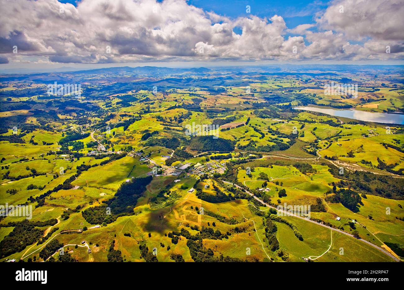 Aerial-Kaipara Harbour-Rodney-Paparoa Stock Photo