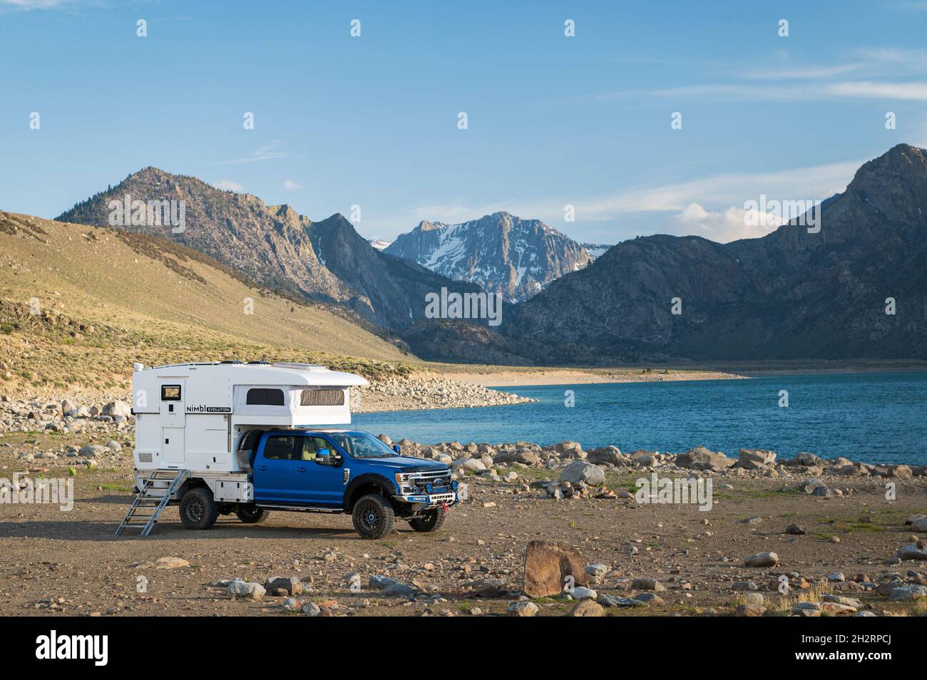 High end Overlanding off road vehicle made on a ford F350 Chassis by NIMBL vehicle company out of Auburn California, North America Stock Photo