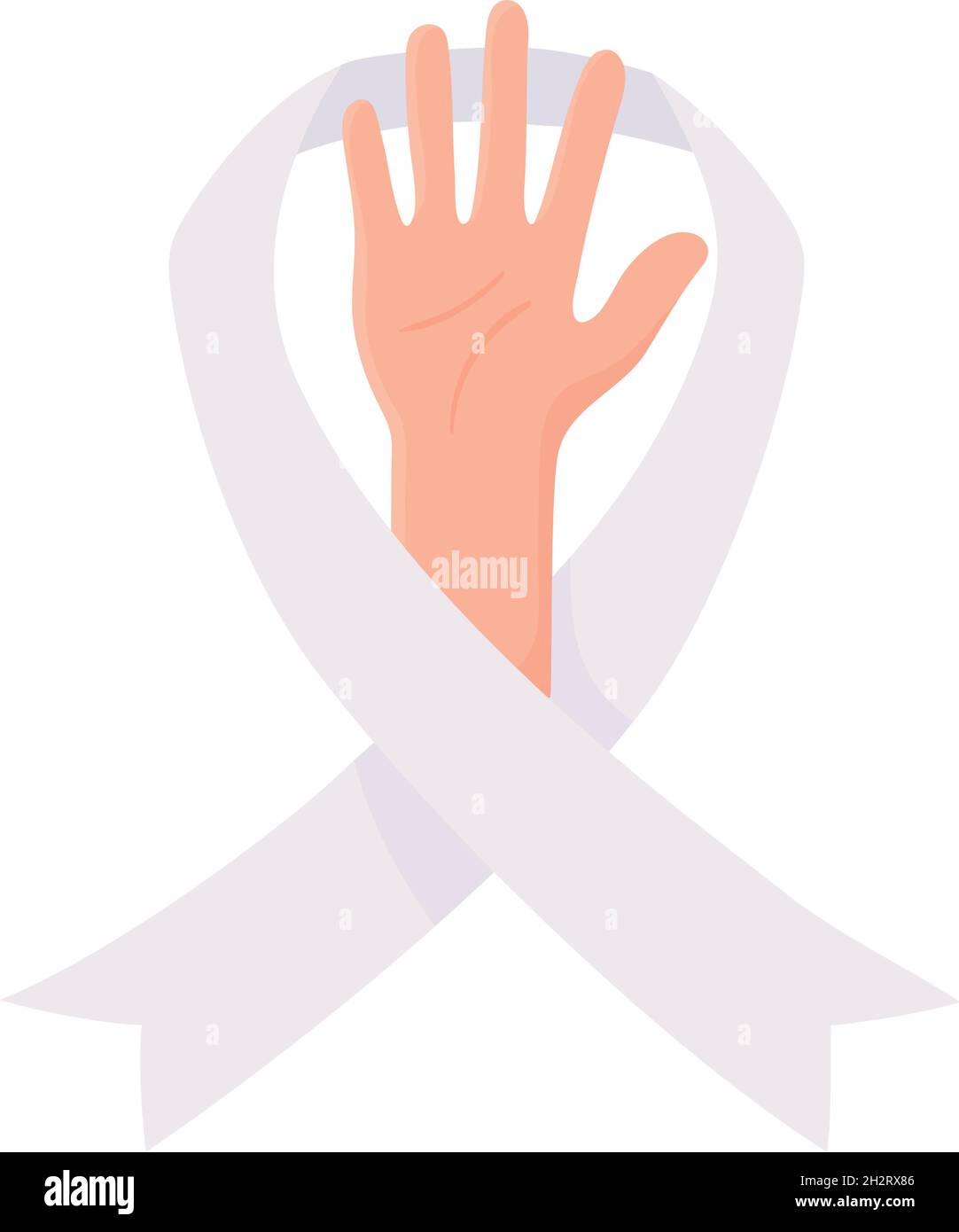 hand with white ribbon Stock Vector Image & Art - Alamy