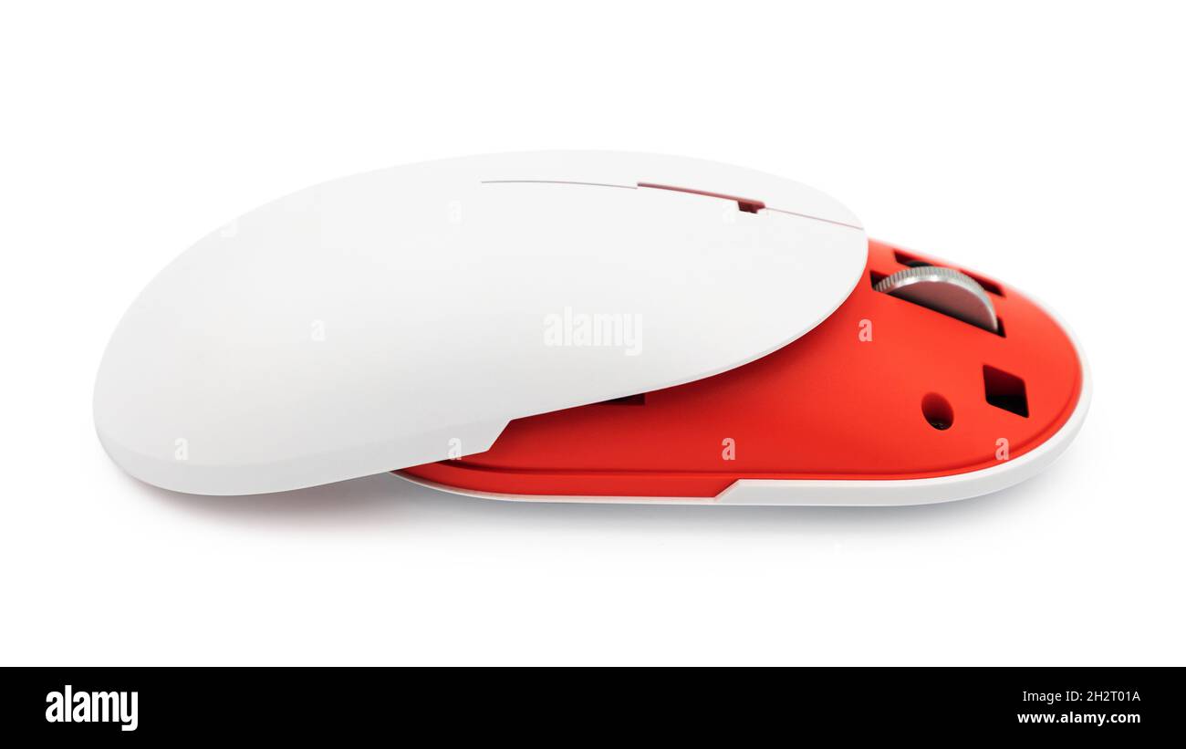 Parts of computer wireless mouse isolated on white background Stock Photo Alamy