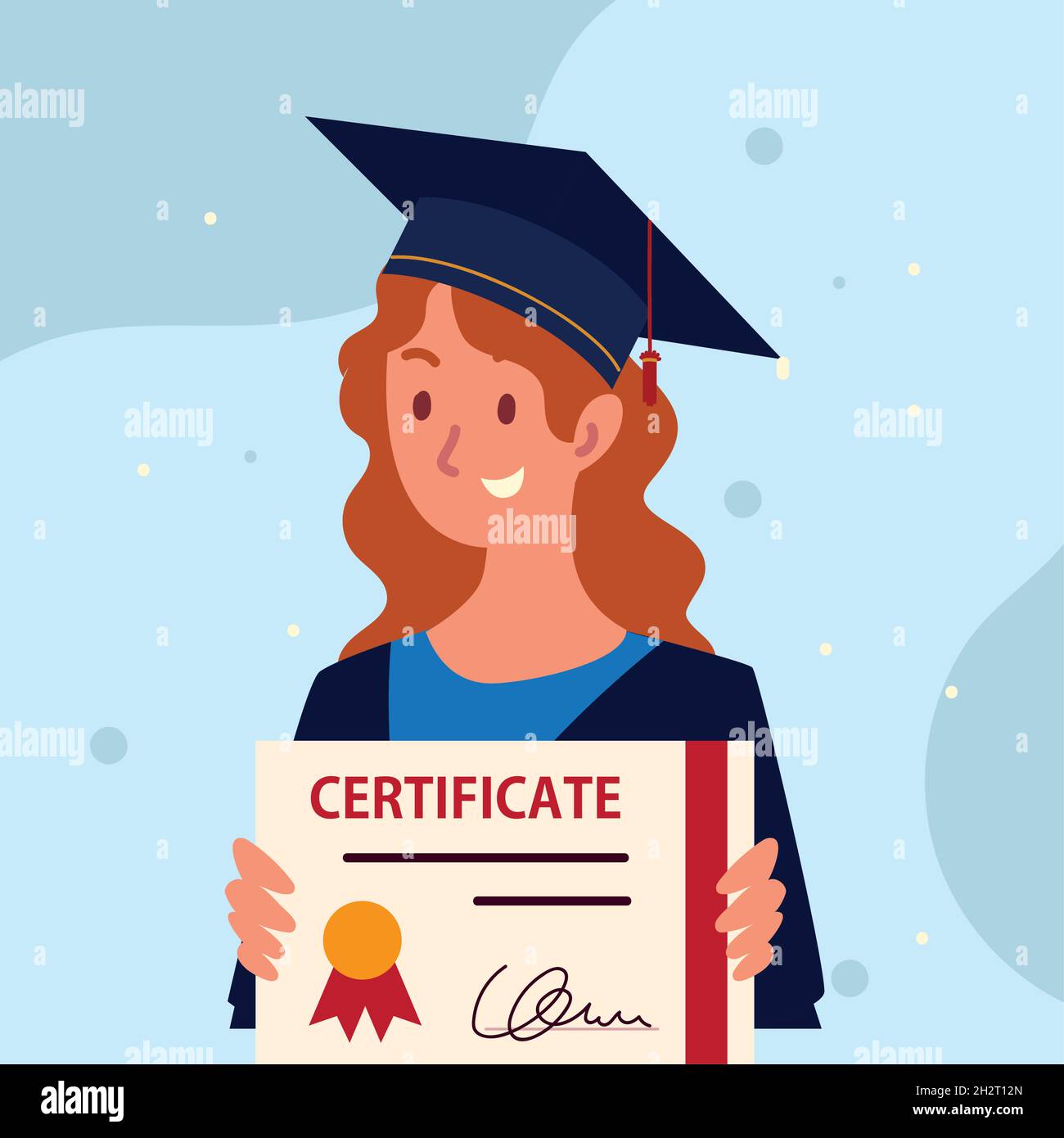 graduate woman and certificate Stock Vector Image & Art - Alamy
