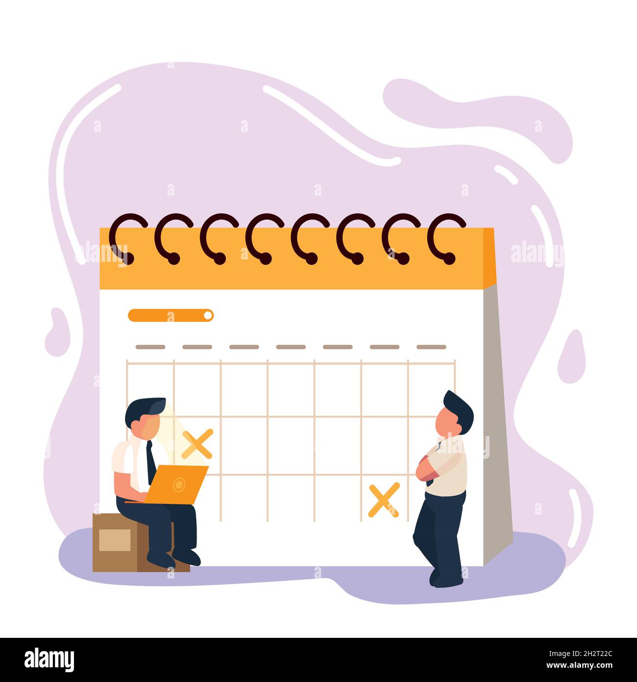 men adding event in the calendar Stock Vector Image & Art - Alamy
