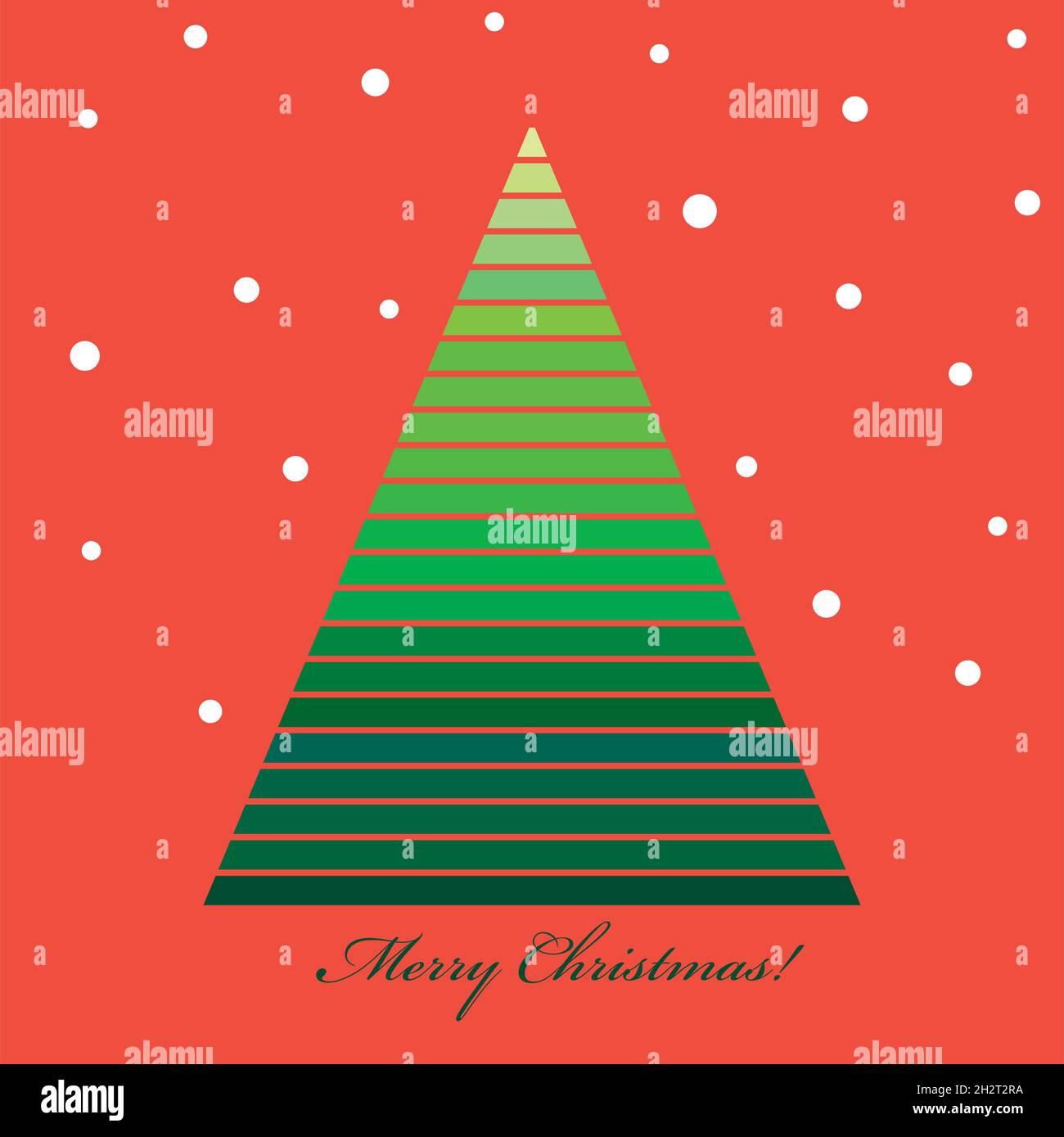 Christmas greeting card with stylized Christmas tree Stock Vector