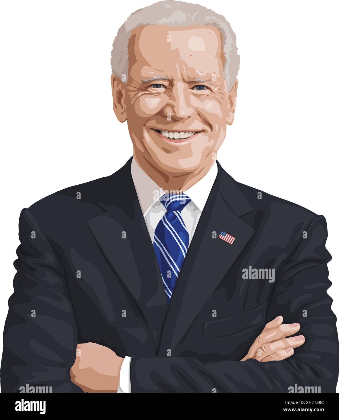 Joe Biden President of the United States 2021 Stock Vector