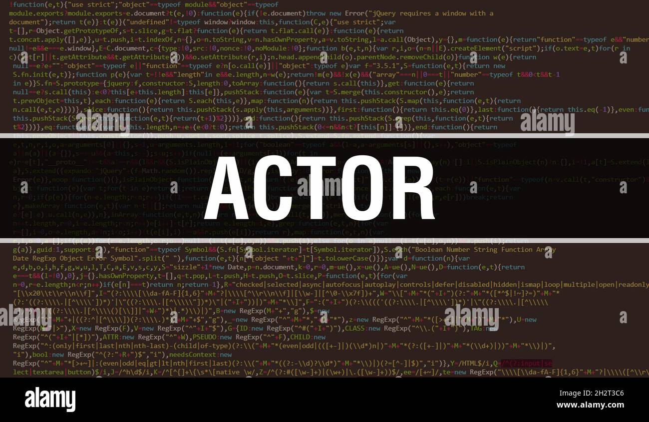 Actor concept illustration using code for developing programs and app ...