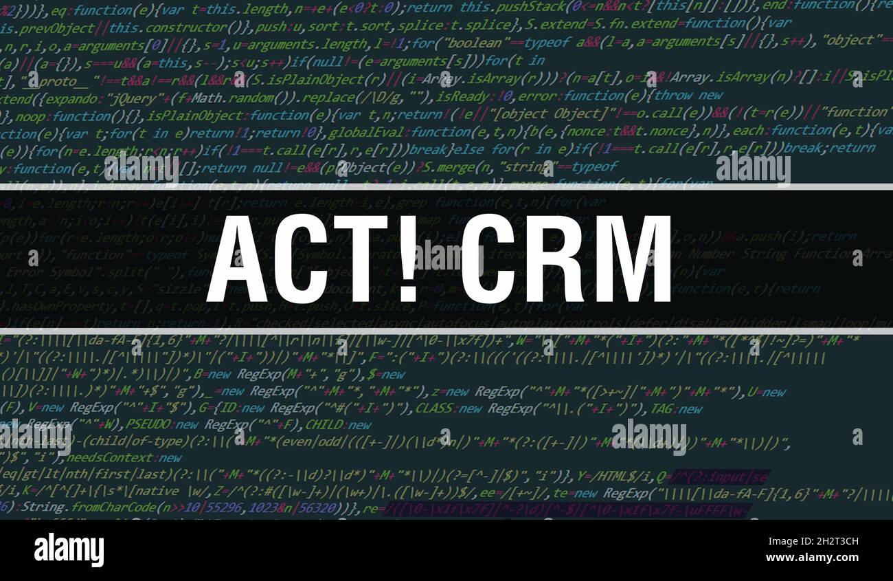 Act! CRM text written on Programming code abstract technology ...