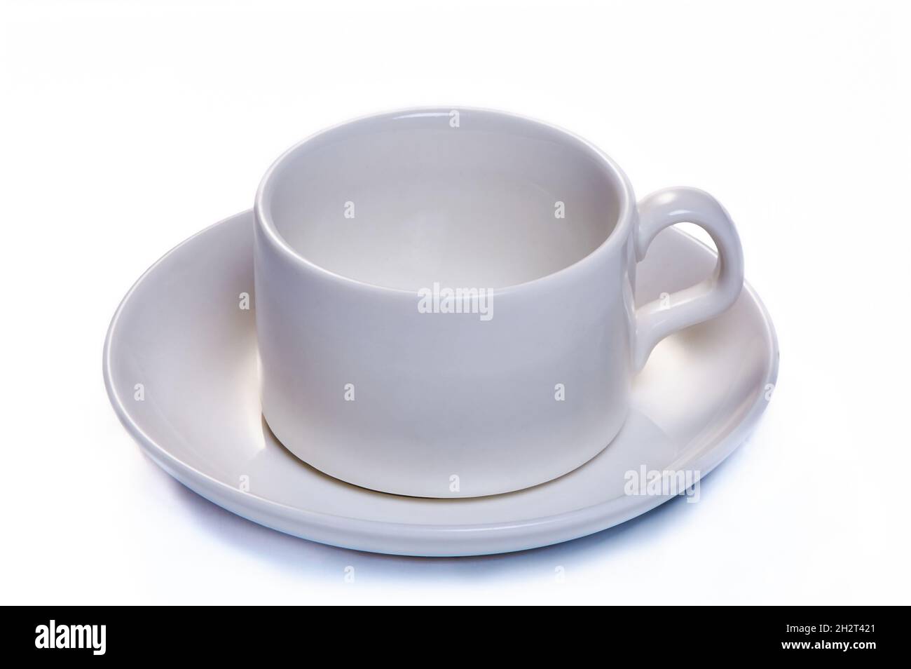 white coffee cup with saucer on white isolated background Stock Photo ...
