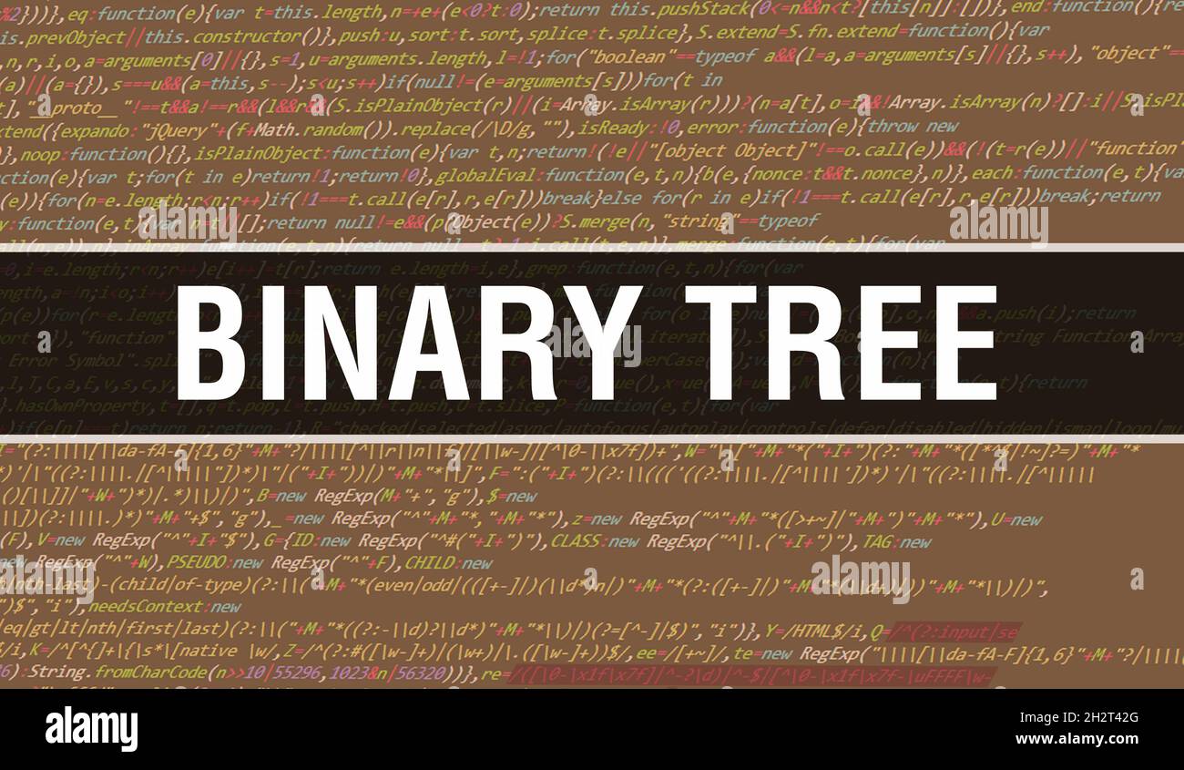 Binary tree with Abstract Technology Binary code Background.Digital ...